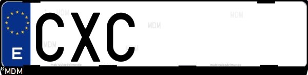 Matrícula española CXC, correspondiente al año 2004