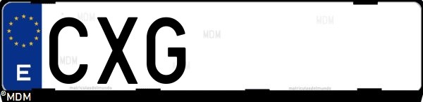 Matrícula española CXG, correspondiente al año 2004
