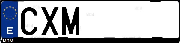 Matrícula española CXM, correspondiente al año 2004