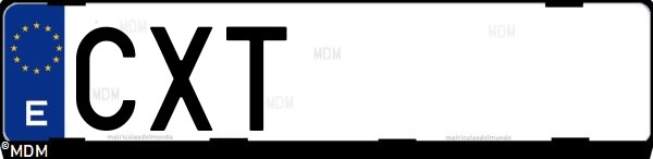 Matrícula española CXT, correspondiente al año 2004