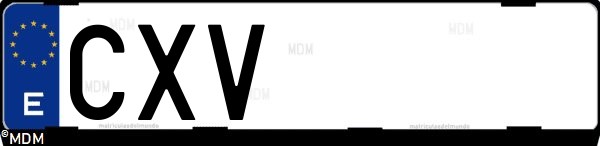 Matrícula española CXV, correspondiente al año 2004