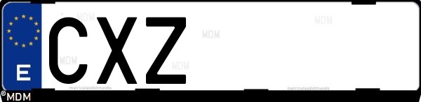 Matrícula española CXZ, correspondiente al año 2004