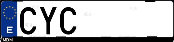 Matrícula española CYC, correspondiente al año 2004