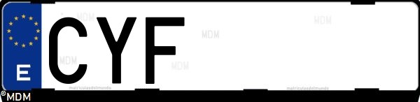 Matrícula española CYF, correspondiente al año 2004
