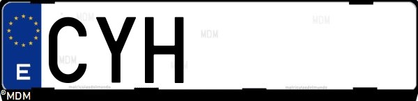 Matrícula española CYH, correspondiente al año 2004