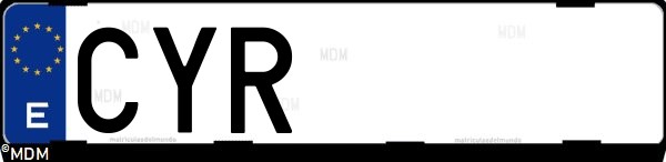 Matrícula española CYR, correspondiente al año 2004