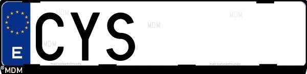 Matrícula española CYS, correspondiente al año 2004