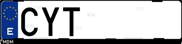 Matrícula española CYT, correspondiente al año 2004