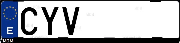 Matrícula española CYV, correspondiente al año 2004