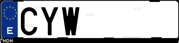 Matrícula española CYW, correspondiente al año 2004