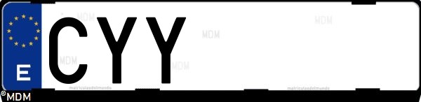 Matrícula española CYY, correspondiente al año 2004