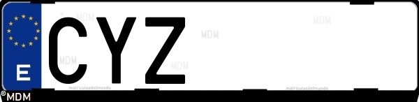 Matrícula española CYZ, correspondiente al año 2004