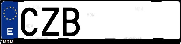 Matrícula española CZB, correspondiente al año 2004