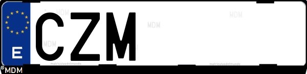 Matrícula española CZM, correspondiente al año 2004