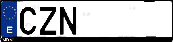Matrícula española CZN, correspondiente al año 2004