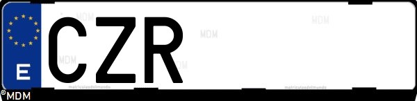 Matrícula española CZR, correspondiente al año 2004