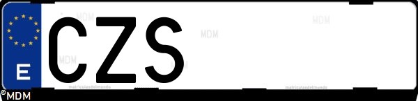 Matrícula española CZS, correspondiente al año 2004