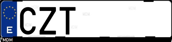 Matrícula española CZT, correspondiente al año 2004