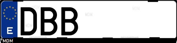 Matrícula española DBB, correspondiente al año 2004