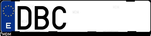 Matrícula española DBC, correspondiente al año 2004