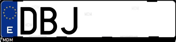 Matrícula española DBJ, correspondiente al año 2004