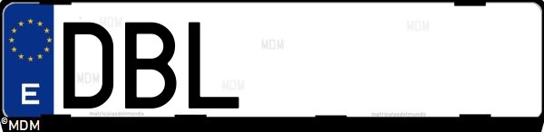 Matrícula española DBL, correspondiente al año 2004