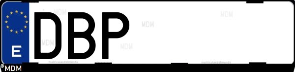 Matrícula española DBP, correspondiente al año 2004