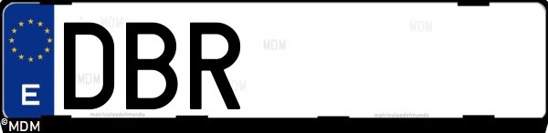 Matrícula española DBR, correspondiente al año 2004