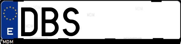 Matrícula española DBS, correspondiente al año 2004