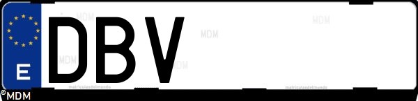 Matrícula española DBV, correspondiente al año 2004