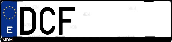 Matrícula española DCF, correspondiente al año 2004