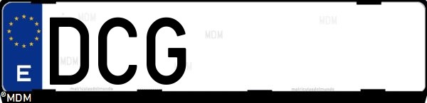 Matrícula española DCG, correspondiente al año 2004