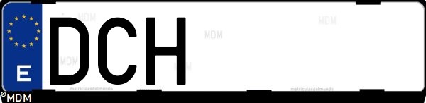 Matrícula española DCH, correspondiente al año 2004