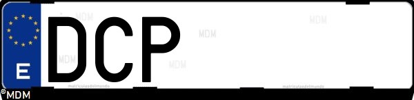 Matrícula española DCP, correspondiente al año 2004