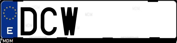 Matrícula española DCW, correspondiente al año 2004