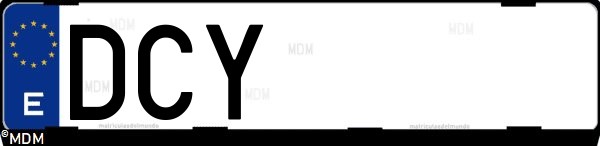 Matrícula española DCY, correspondiente al año 2004