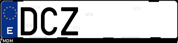 Matrícula española DCZ, correspondiente al año 2004