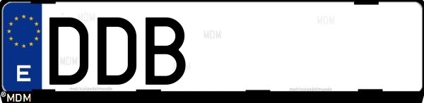 Matrícula española DDB, correspondiente al año 2004