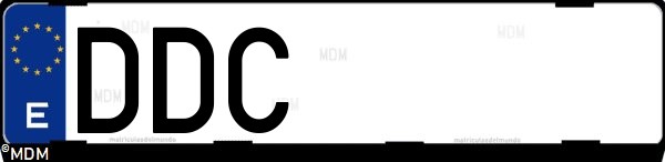 Matrícula española DDC, correspondiente al año 2004