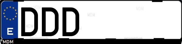 Matrícula española DDD, correspondiente al año 2004