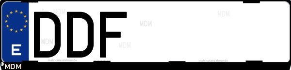 Matrícula española DDF, correspondiente al año 2004