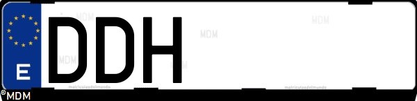 Matrícula española DDH, correspondiente al año 2004