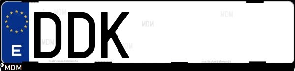 Matrícula española DDK, correspondiente al año 2004