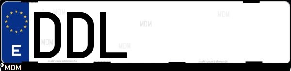 Matrícula española DDL, correspondiente al año 2004