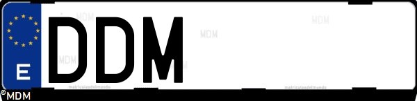 Matrícula española DDM, correspondiente al año 2004