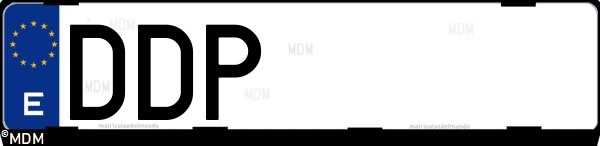 Matrícula española DDP, correspondiente al año 2004