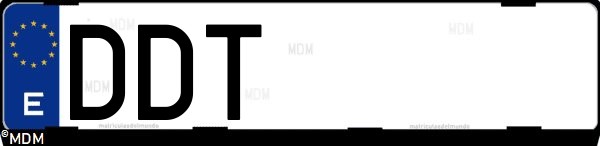 Matrícula española DDT, correspondiente al año 2004