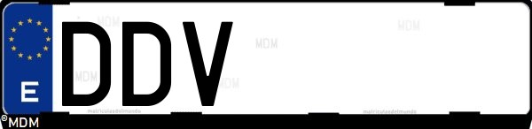 Matrícula española DDV, correspondiente al año 2004