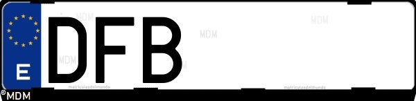 Matrícula española DFB, correspondiente al año 2004