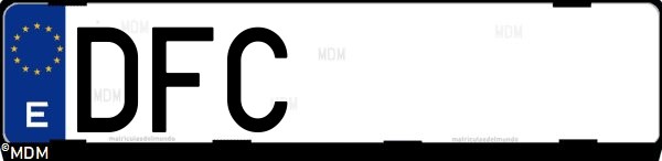 Matrícula española DFC, correspondiente al año 2004